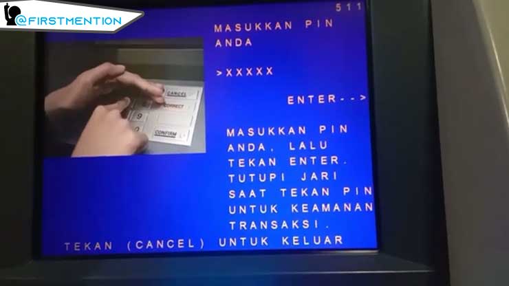 Pilih bahasa yang akan digunakan Bahasa Indonesia dan masukkan pin ATM mandiri 1